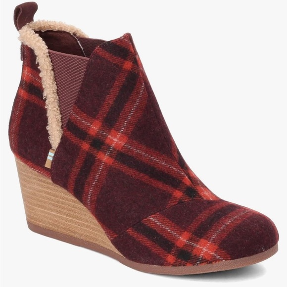 Toms Shoes - Tom’s Women's Kelsey Ankle Boot Barn Red Earthy Plaid